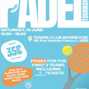 🎾 Padel Charity Tournament | 13th of June (13h30-18h) | Team of 2 Players